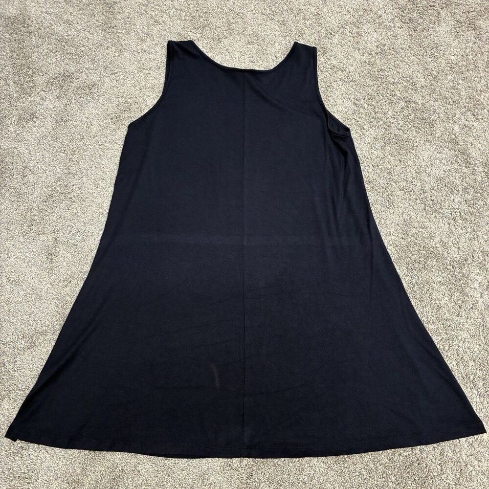 Comfy USA Sleeveless Swing Dress Size Large - Navy Blue Soft Stretchy Comfort - Picture 4 of 8
